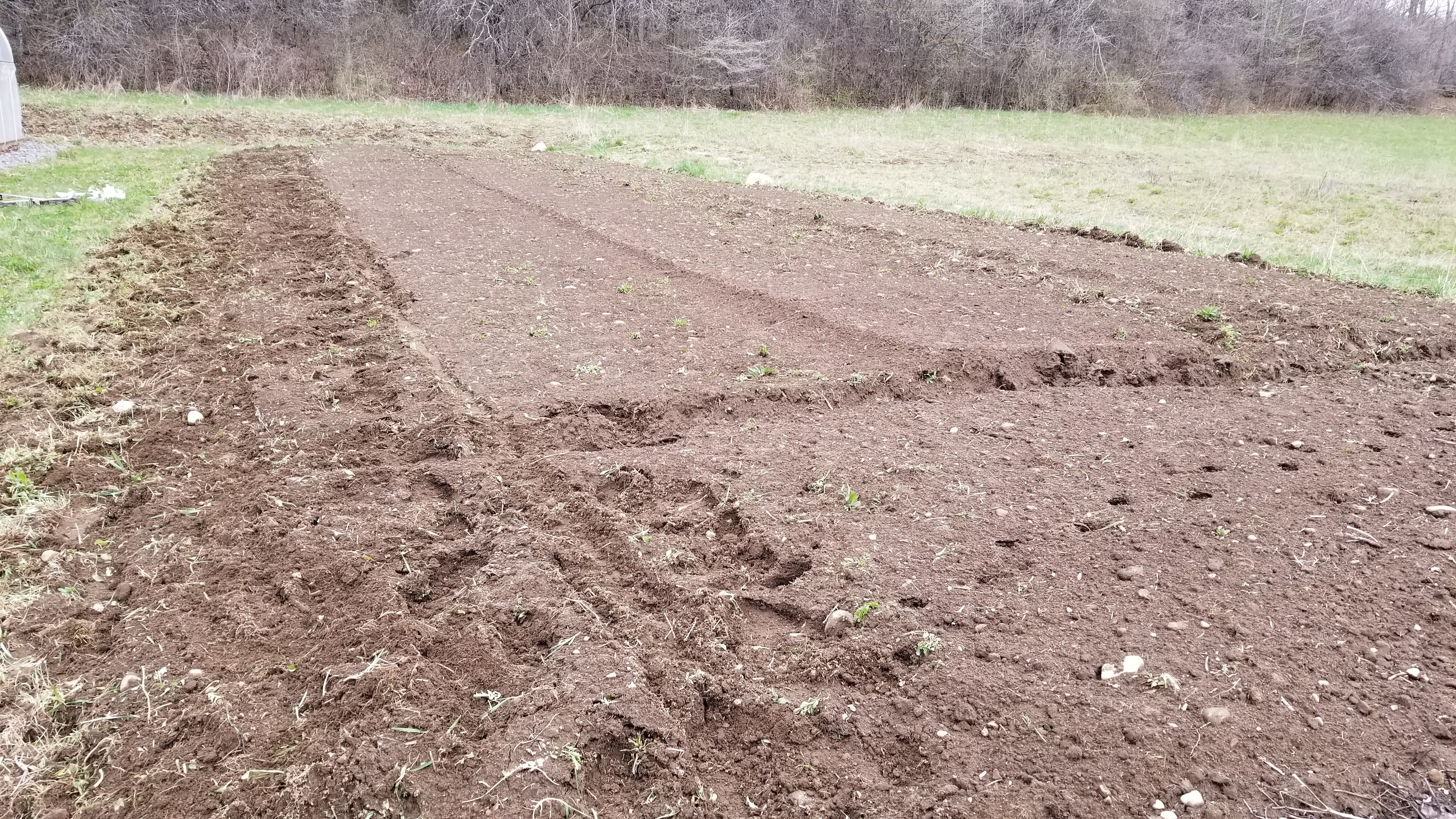 A 20 by 90 patch of freshly tilled dirt.
